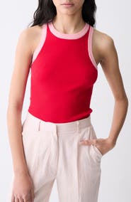 DELUC Lisboa Contrast Trim Rib Sweater Tank