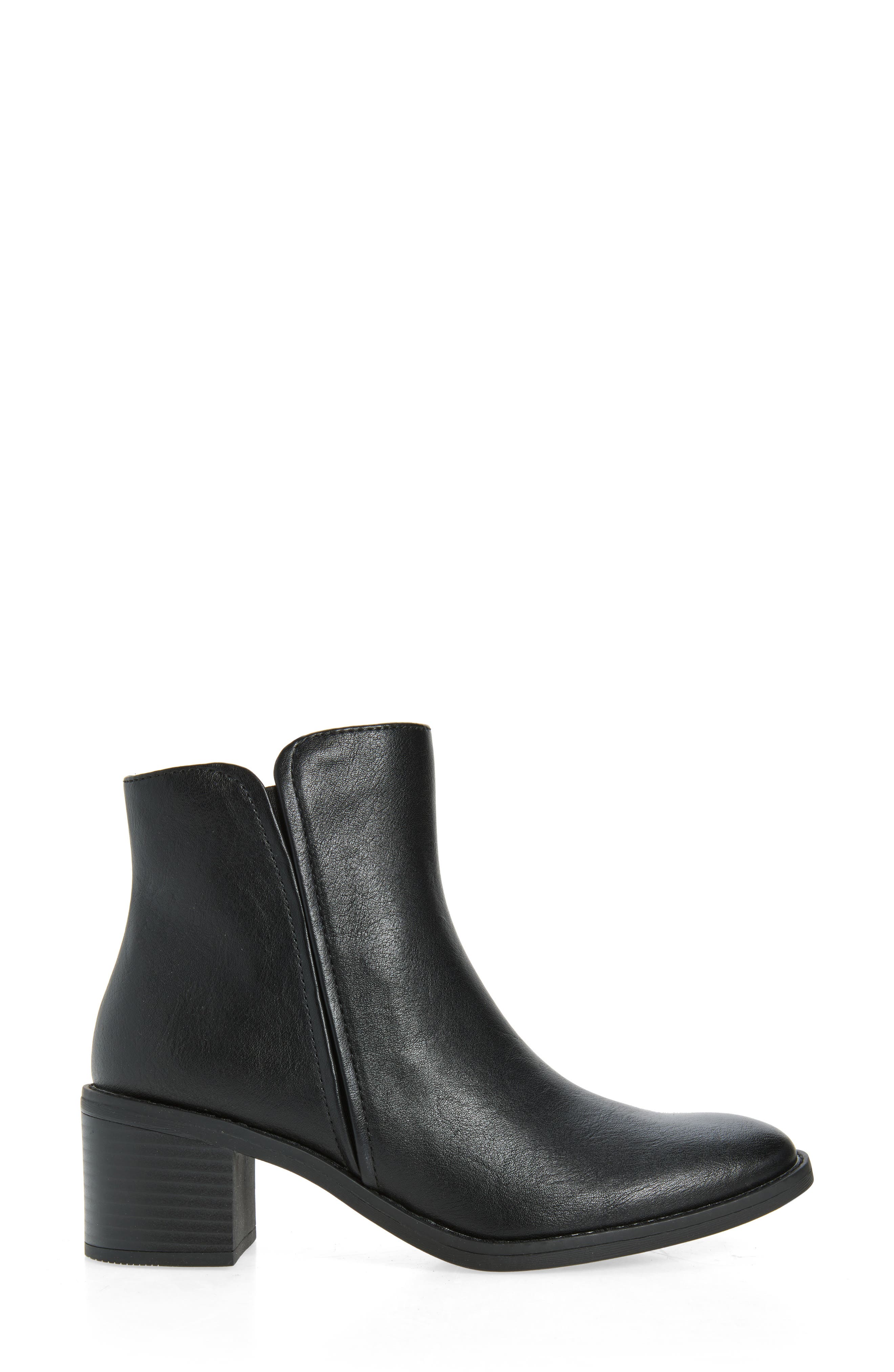 Hopkins Faux Leather Bootie, Alternate, color, BLACK