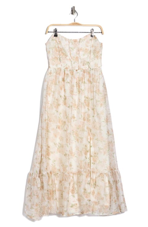 Floral Strapless Dress