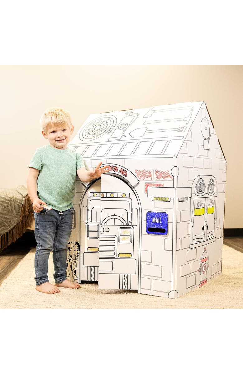 Easy Playhouse Police And Fire Station Kids Art & Craft, Alternate, color, Multicolored