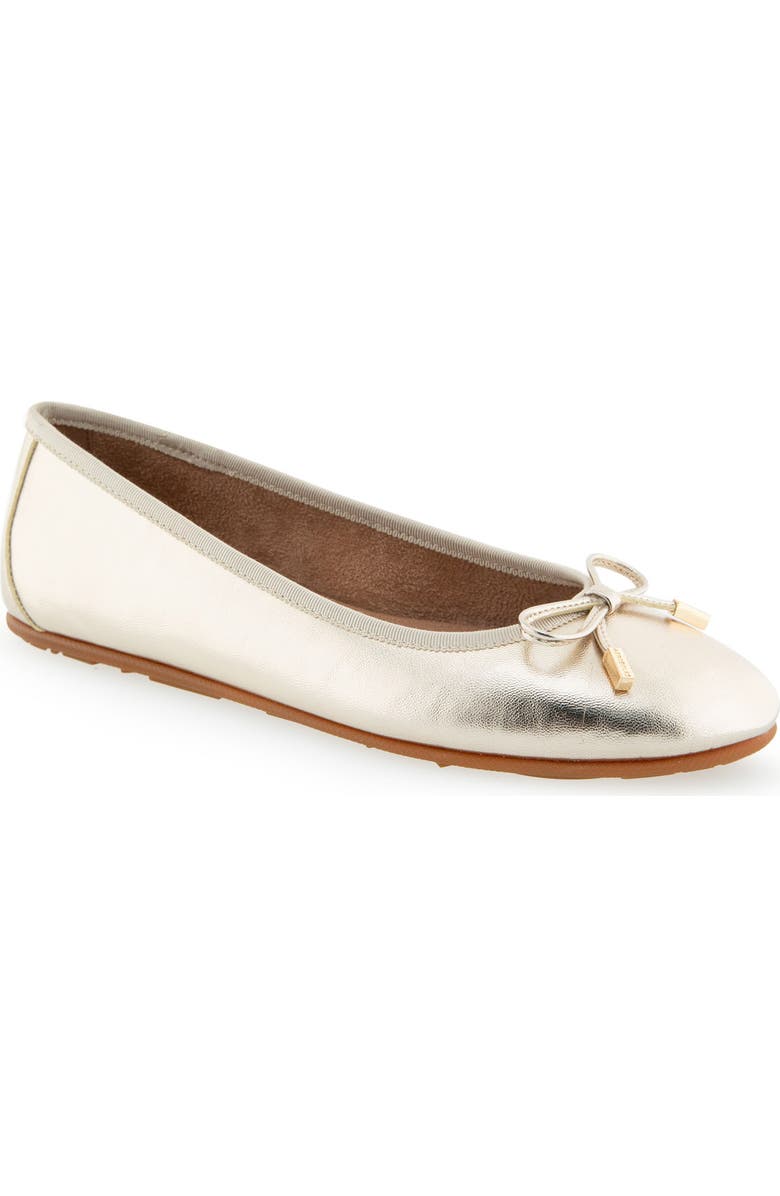 Aerosoles Pia Ballet Flat - Wide Width Available, Main, color, Soft Gold Pu