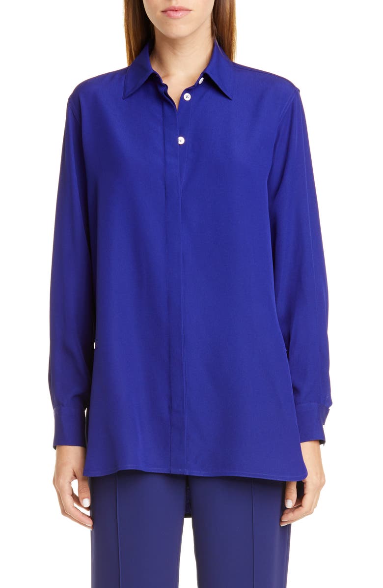 Rosetta Getty Crepe Back Satin Shirt, Main, color,