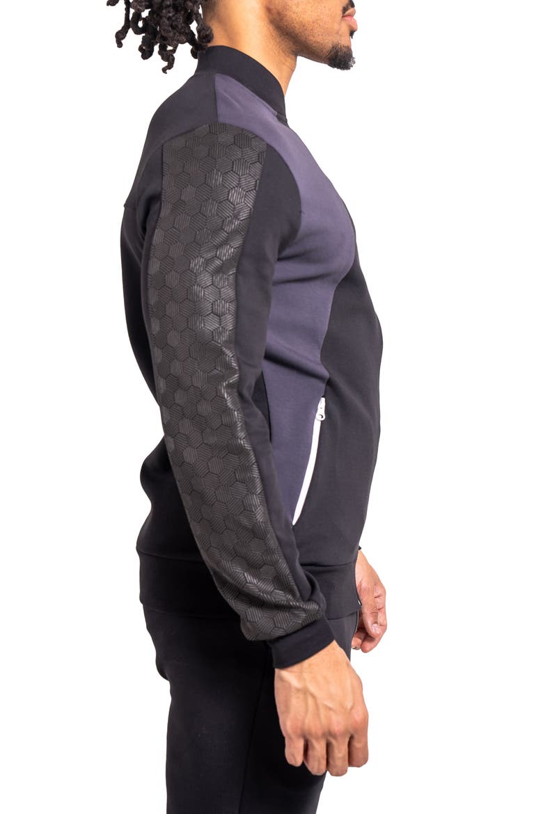 Colorblock Zip-Up Jacket, Alternate, color, GREY