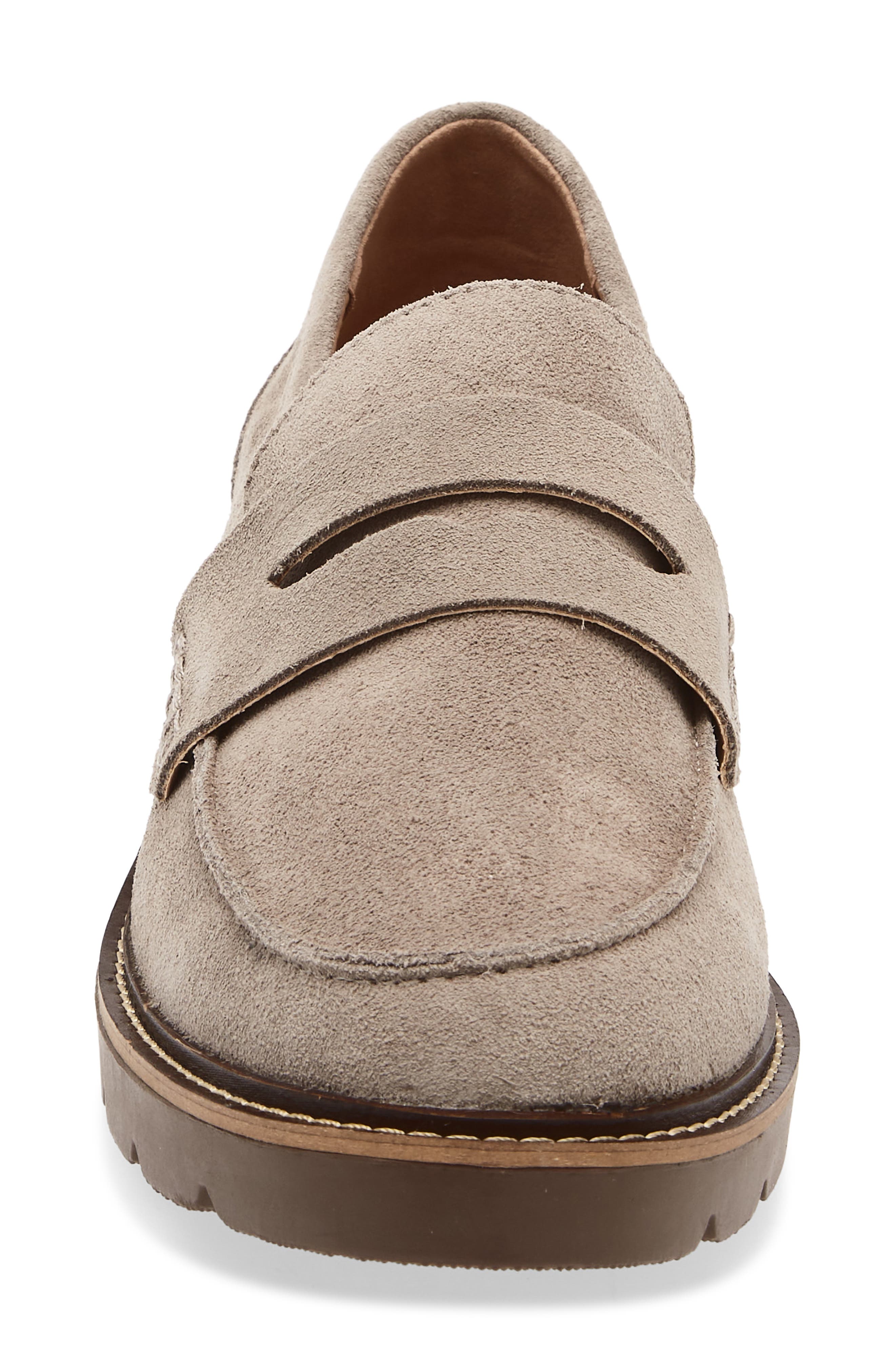 Waterproof Penny Loafer, Alternate, color, TAUPE SUEDE