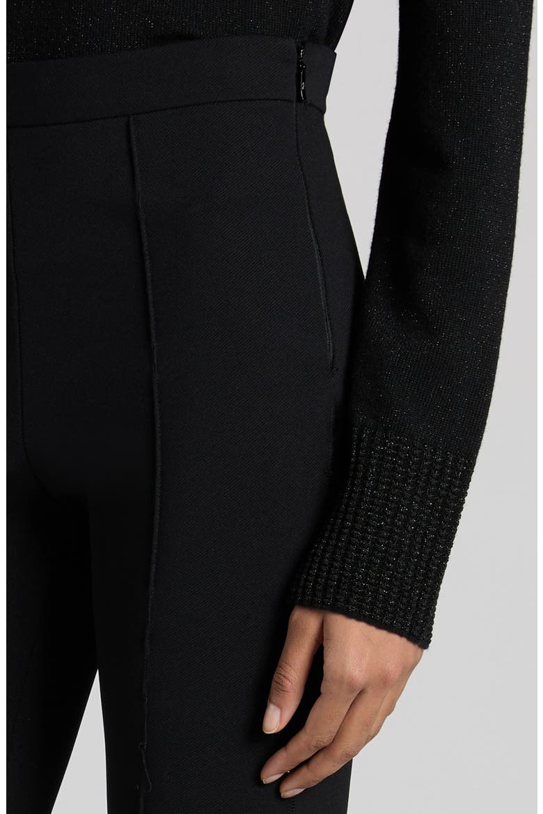 Pintuck High Waist Leggings, Alternate, color, BLACK