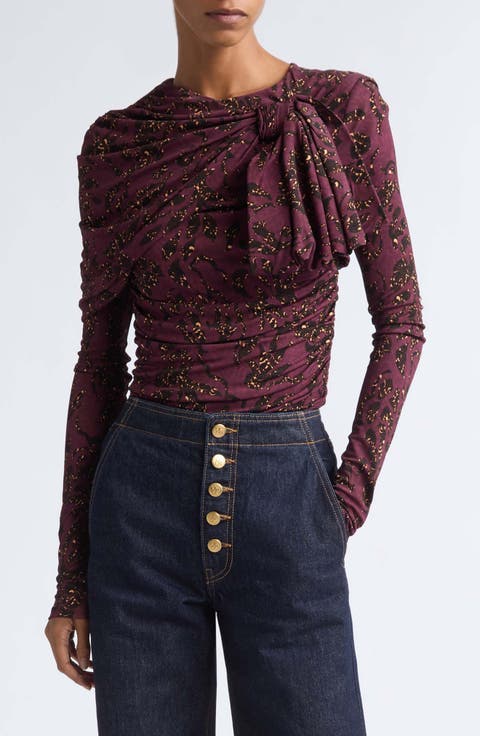Neema Draped Jersey Top