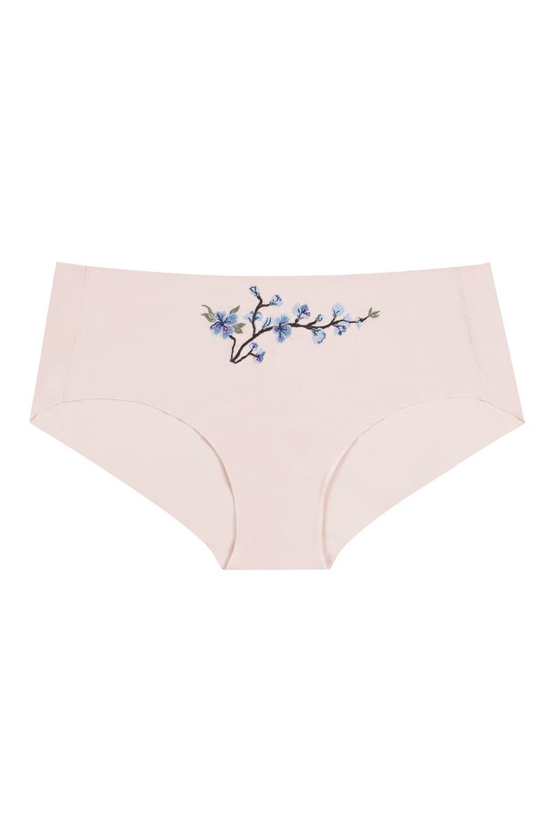 Soft Seamless Briefs with Embroidery, Alternate, color, ROSE QUARTZ