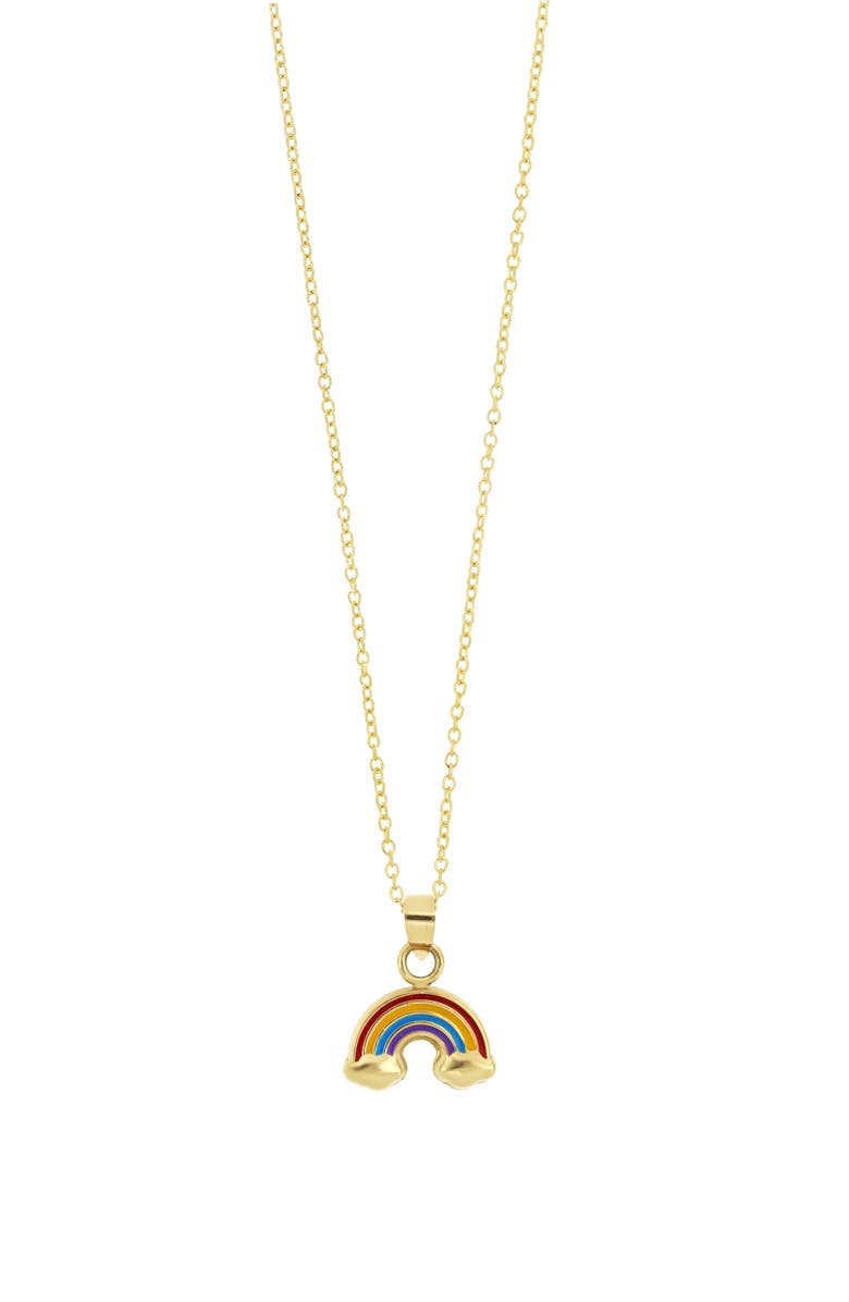 Bony Levy Kids' 14K Gold Rainbow Pendant Necklace, Main, color,