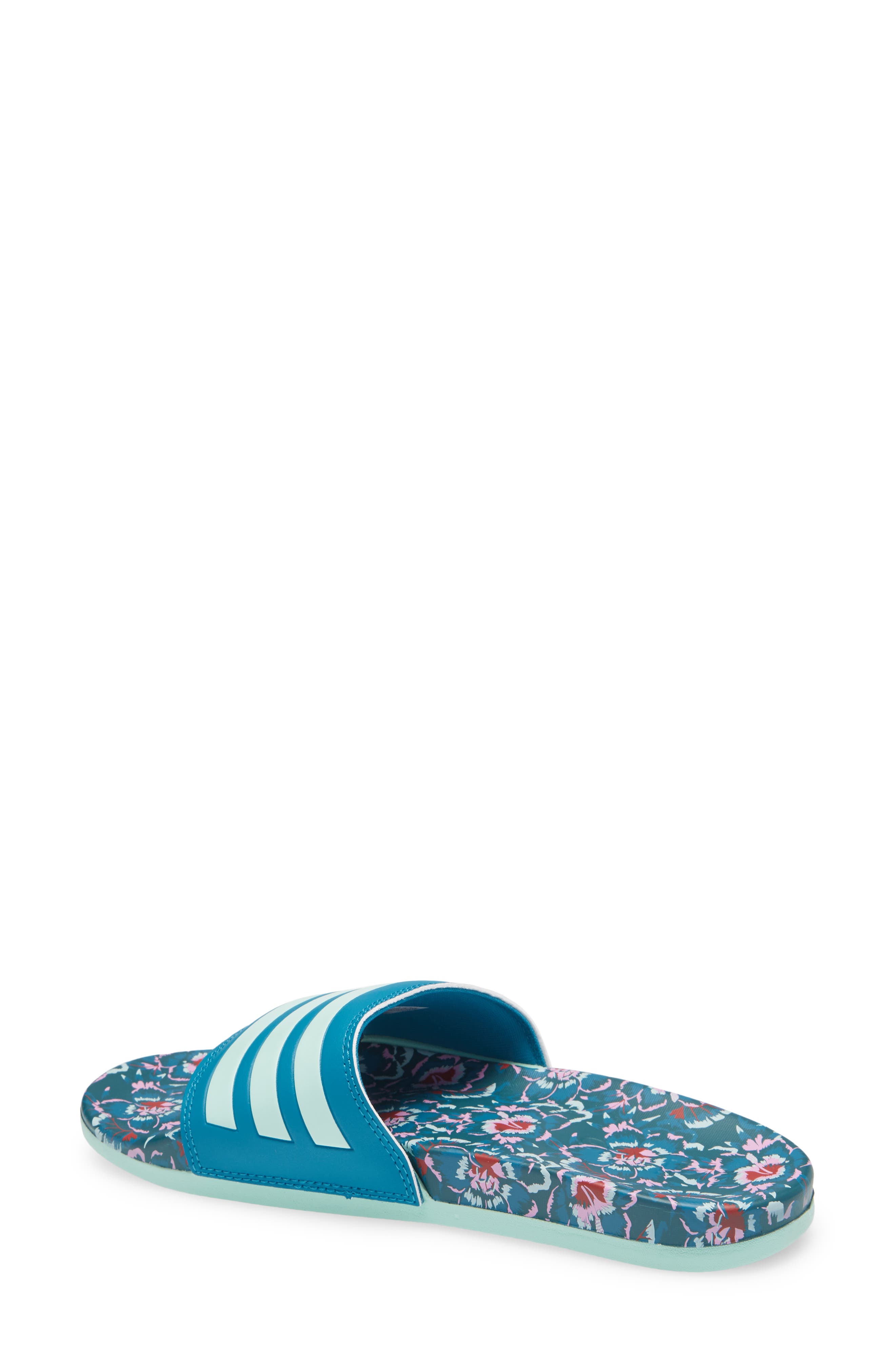 Adilette Comfort Slide Sandal, Alternate, color, ACTIVE TEAL/ CLEAR MINT
