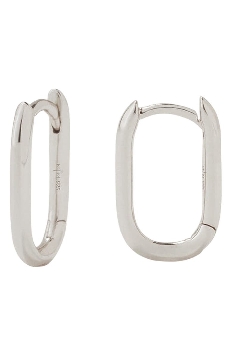 MADE BY MARY Paper Clip Hoop Earrings, Main, color, Silver