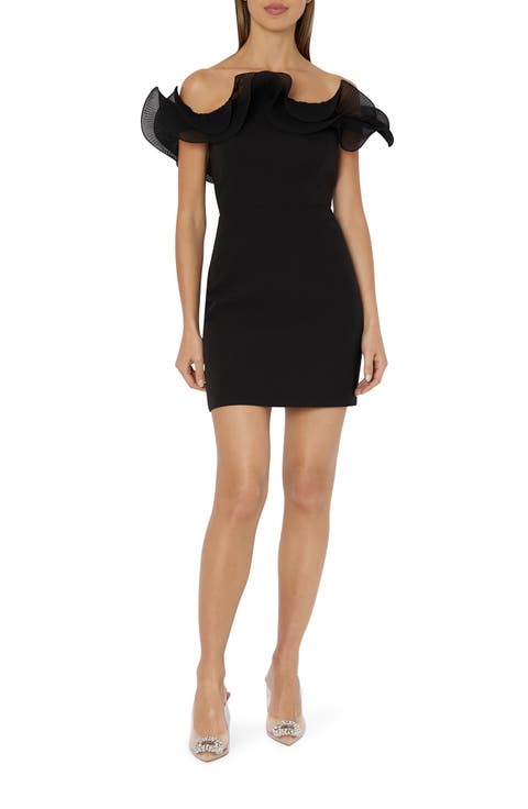 Gizelle Ruffle Off-the-Shoulder Cocktail Dress