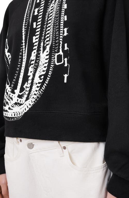 Allsaints Metallo Dana Printed Zip Sweatshirt In Black
