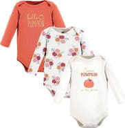 Hudson Baby Infant Breathable Cotton Long-Sleeve Bodysuit Bundle 3 Count