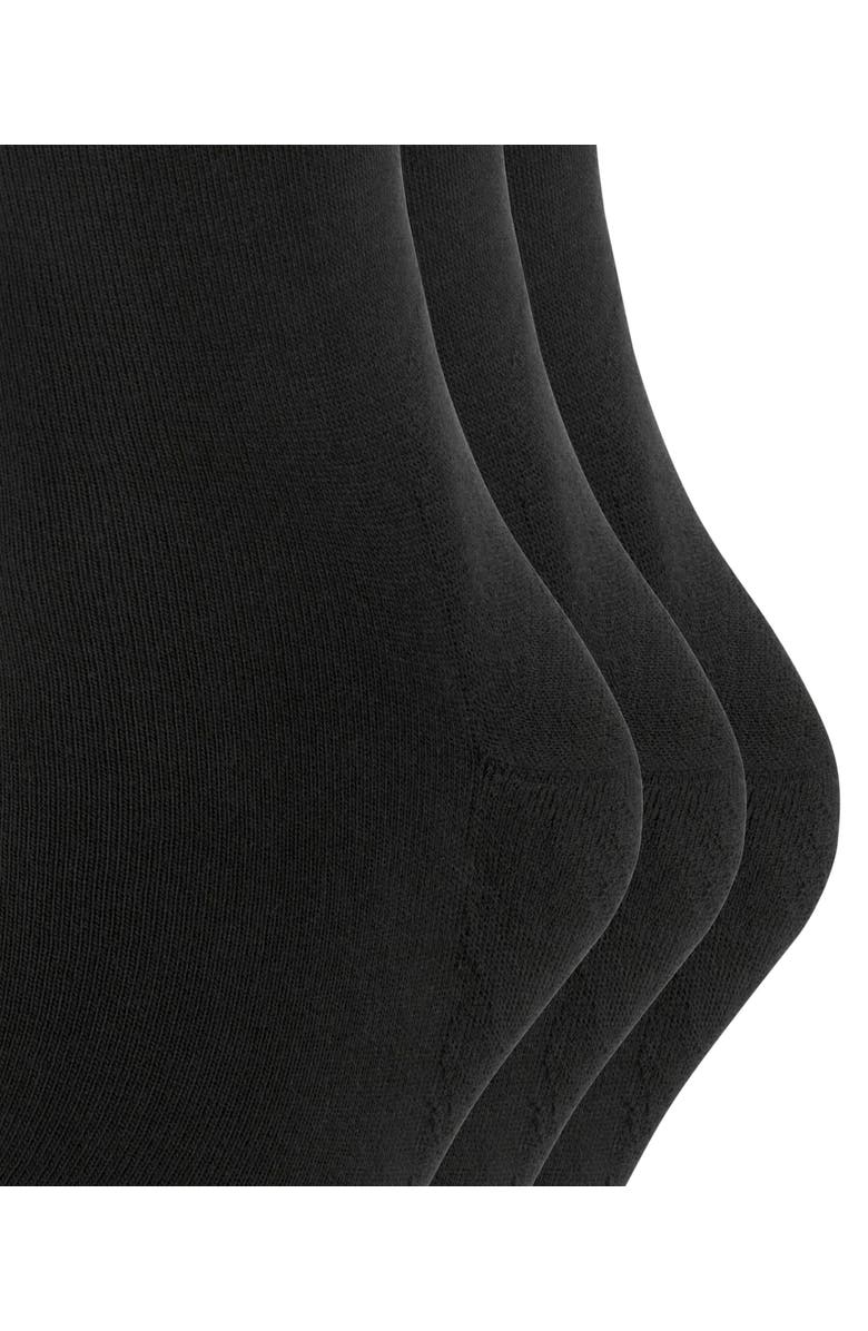 Falke Run Cotton Socks 3-Pack, Alternate, color, Black