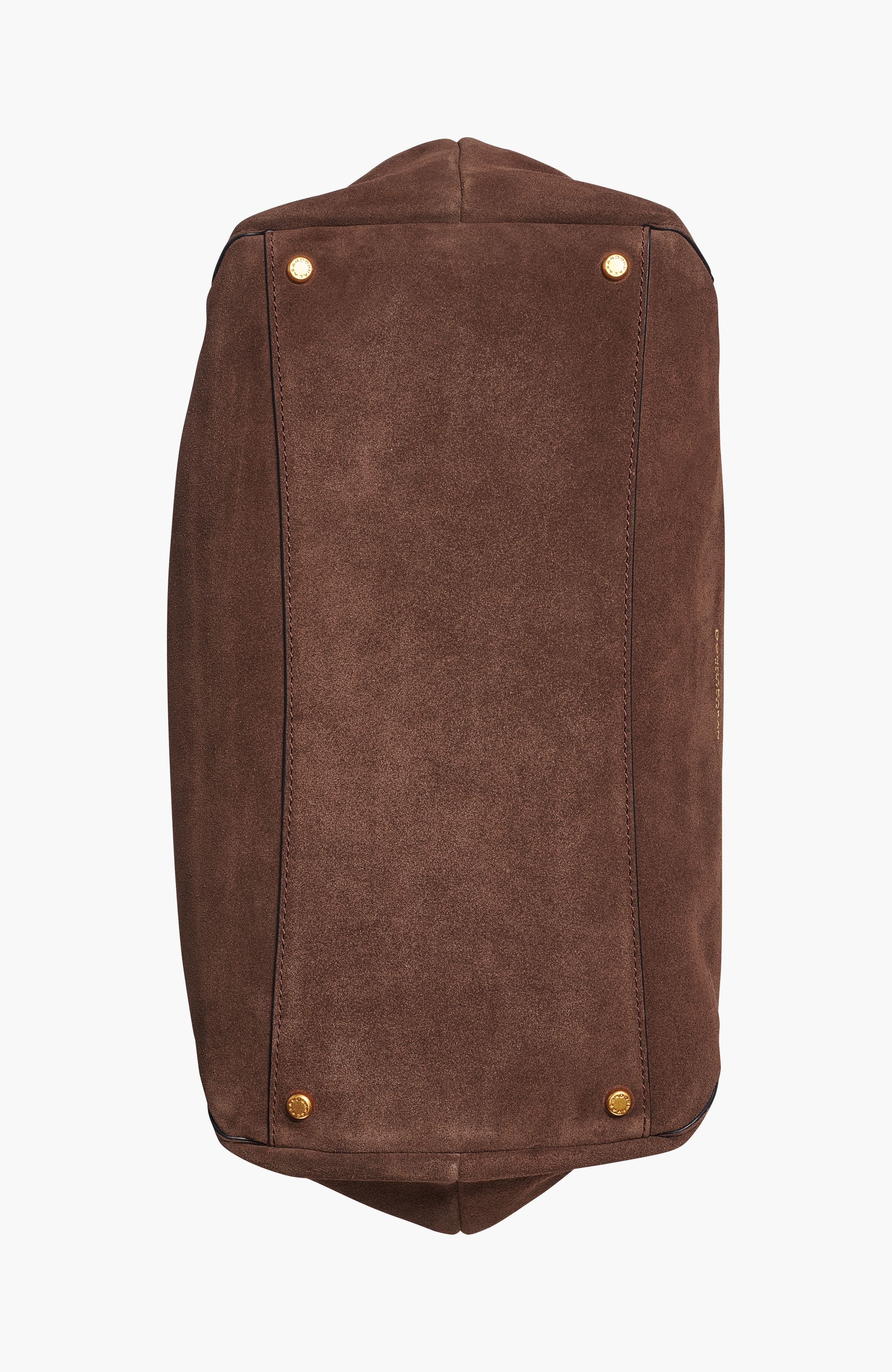 Donna Karan New York Glenwood Suede Shoulder, Alternate, color, Chocolate