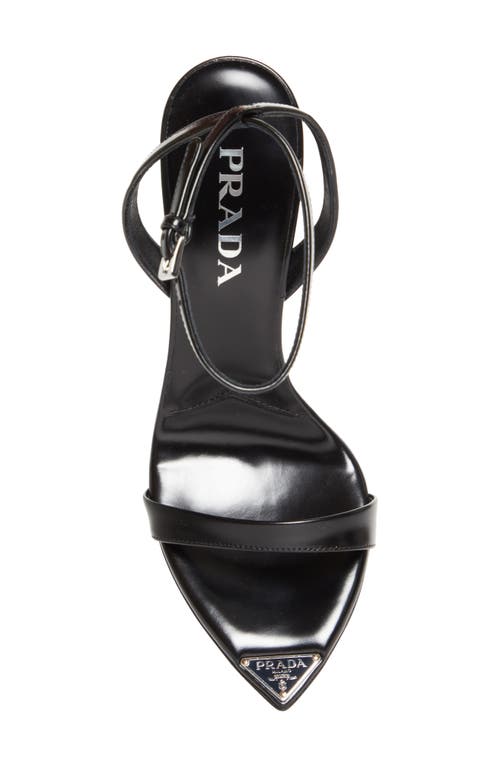 Prada Logo-detailed Leather Sandals In Black