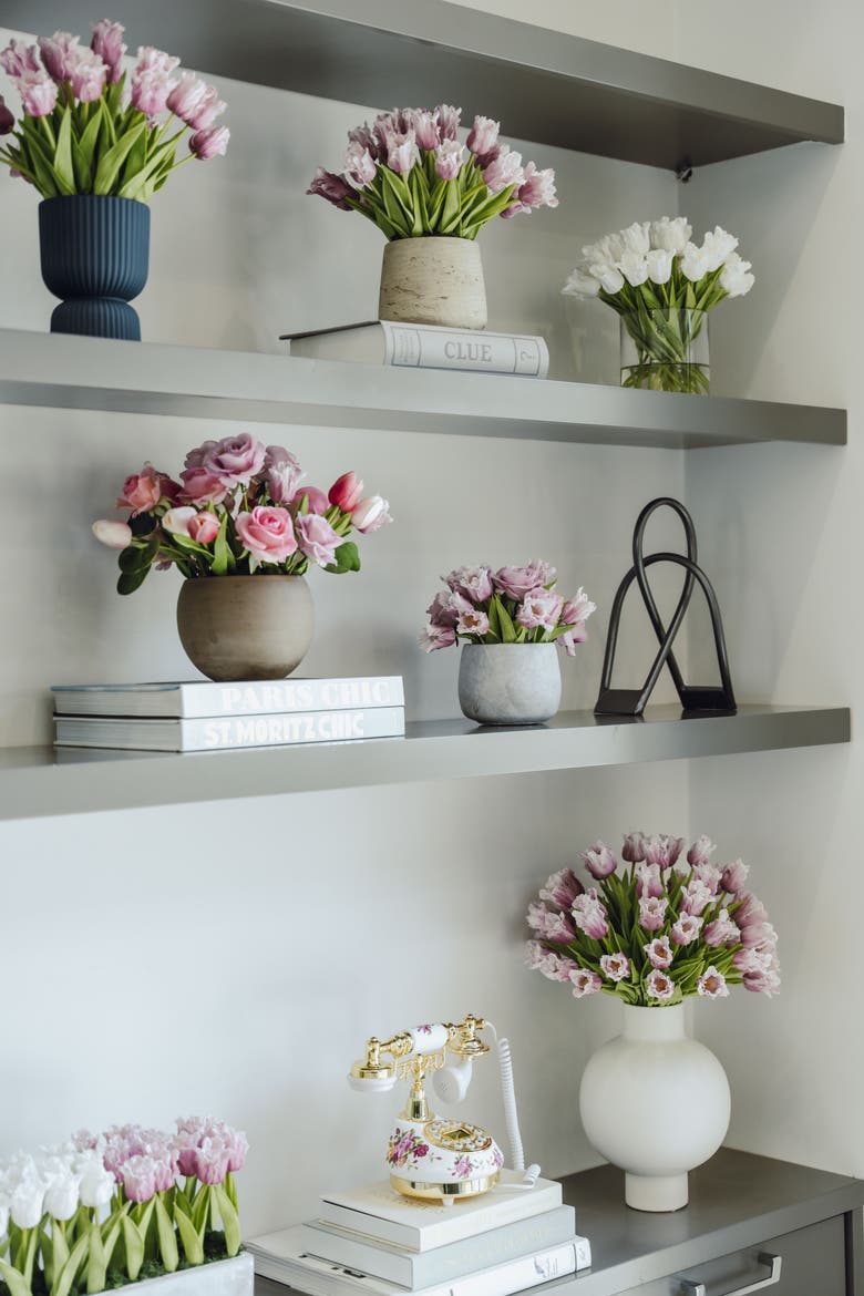 Harlow RealTouch Rose and Tulip Arrangement, Alternate, color, Pink
