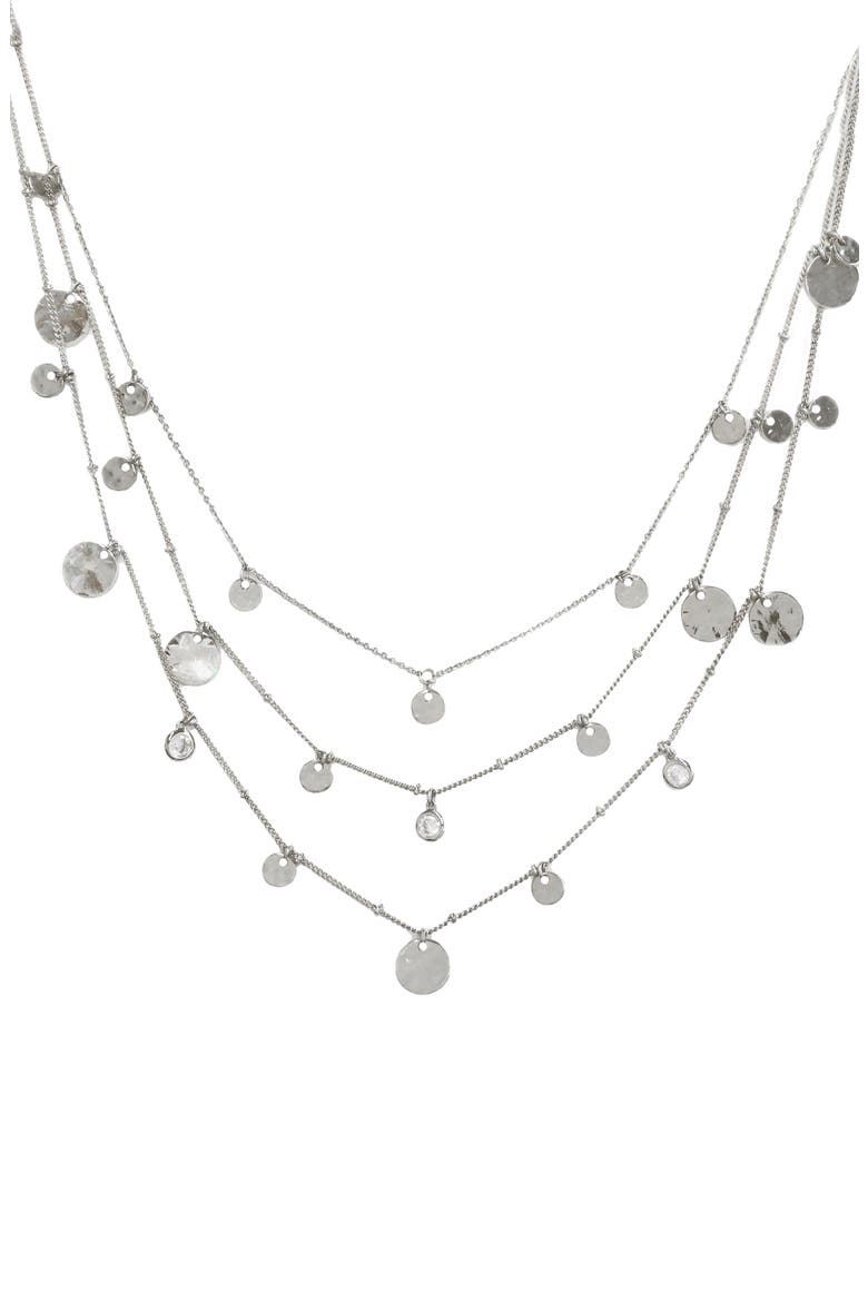 Set of 3 Disc Necklaces, Main, color, SILVER