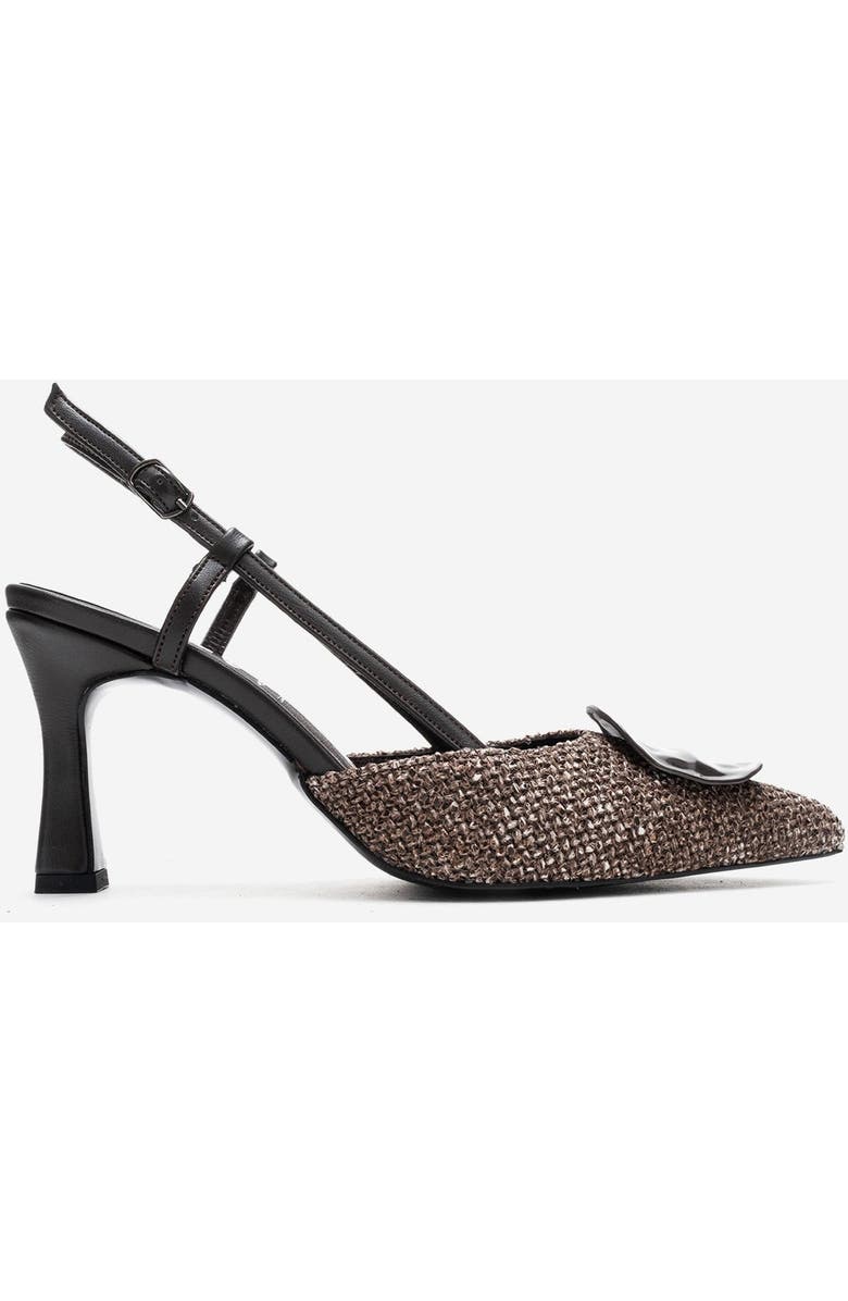 Prologue Shoes Levia Woven Pointed Toe Slingback Pump, Alternate, color, Brown