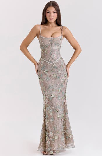 Naima Embroidered Sequin Mermaid Gown