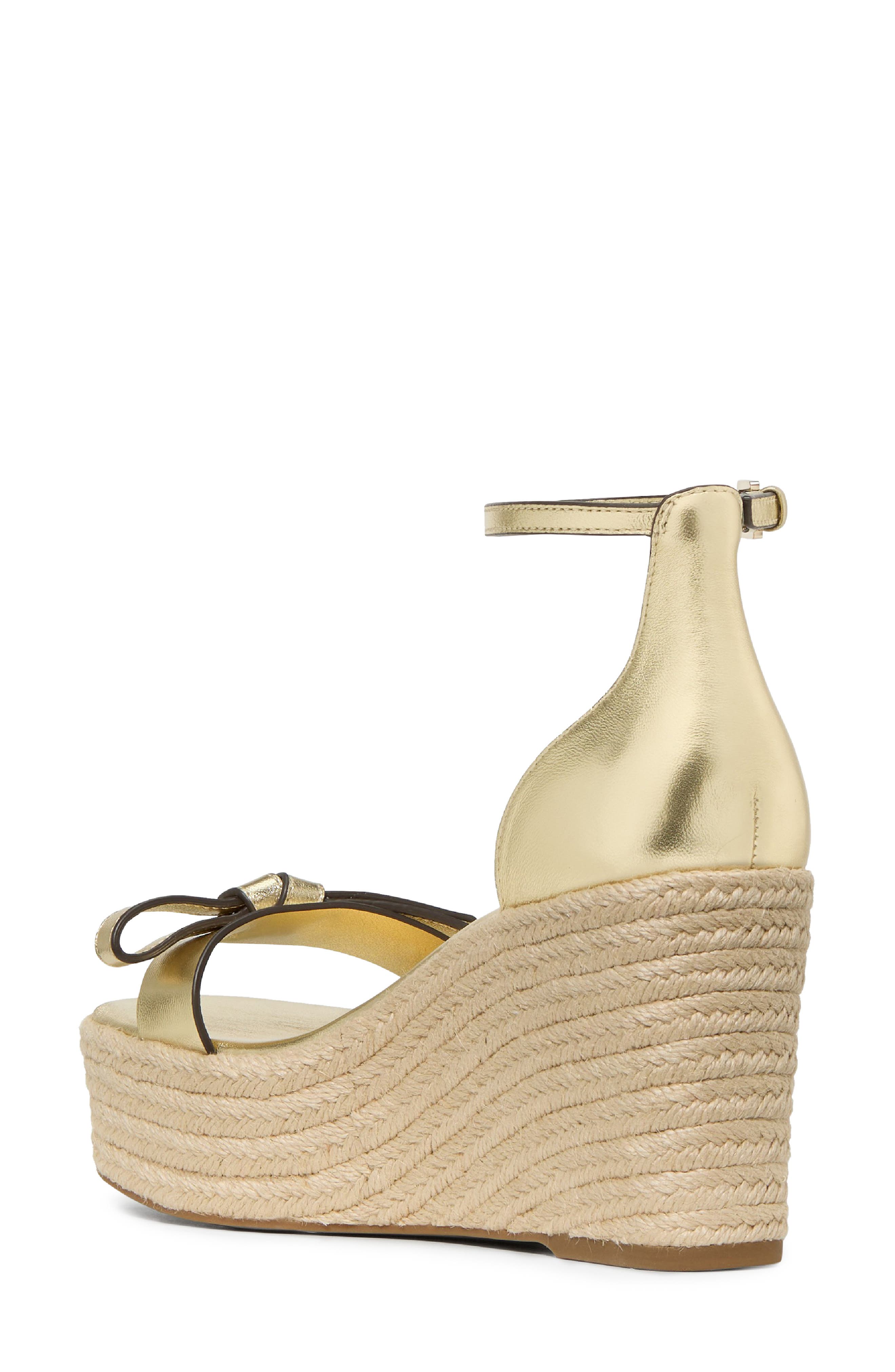 Kate Spade New York loop metallic espadrille wedge, Alternate, color, Pale Gold