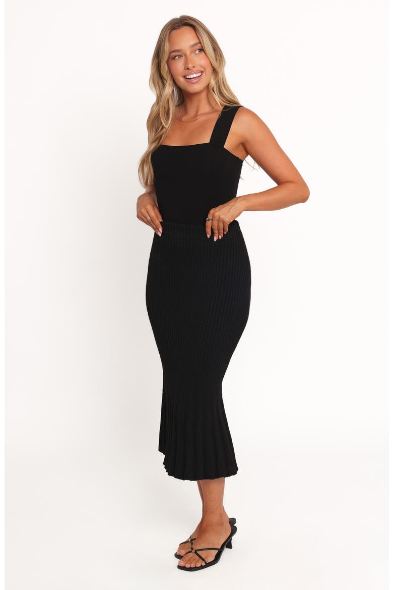 Balla Rib Midi Skirt, Alternate, color, BLACK