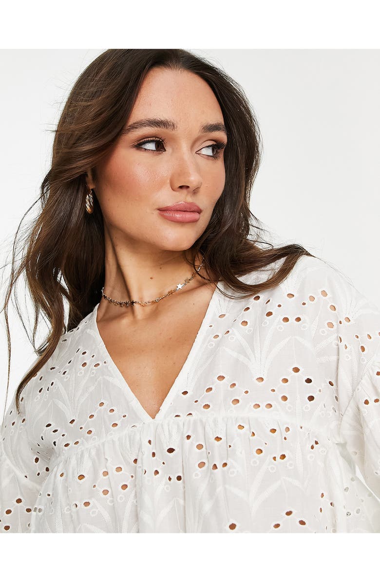 ASOS DESIGN Eyelet Embroidery Cotton Crop Top, Alternate, color,