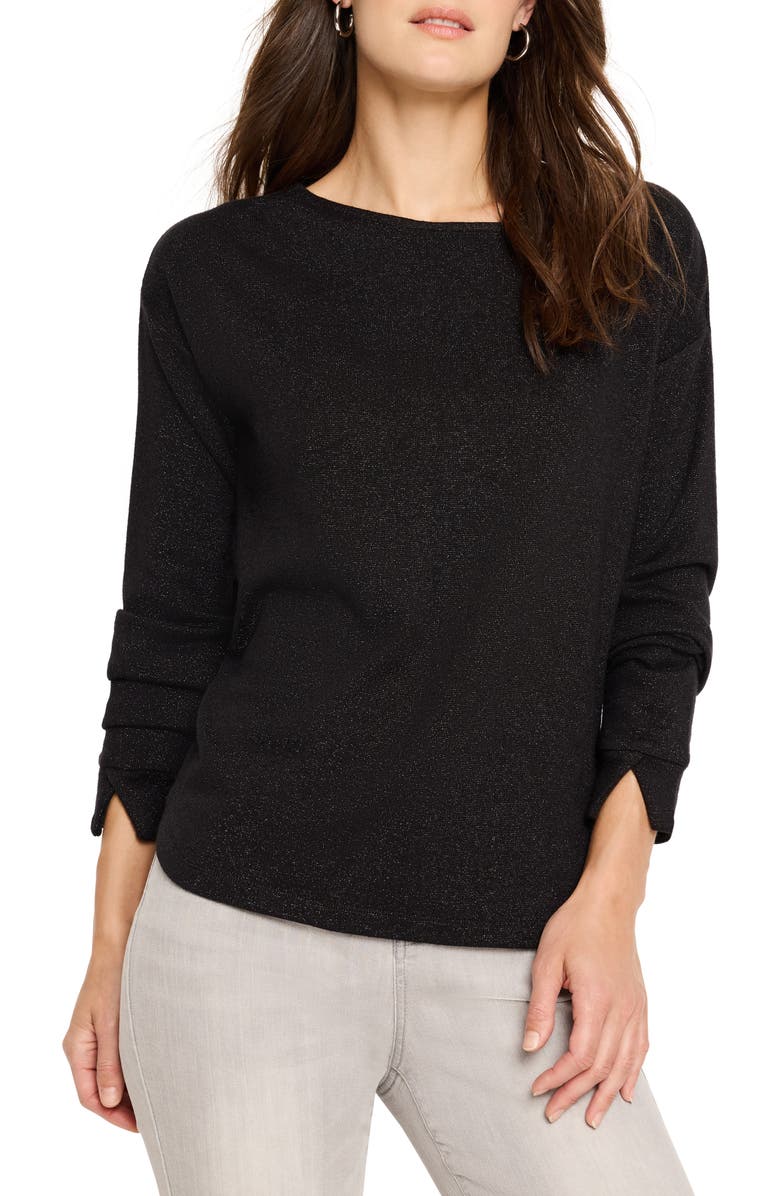 NIC+ZOE Everyday Sparkle Relaxed Fit Top, Main, color, Black Mix