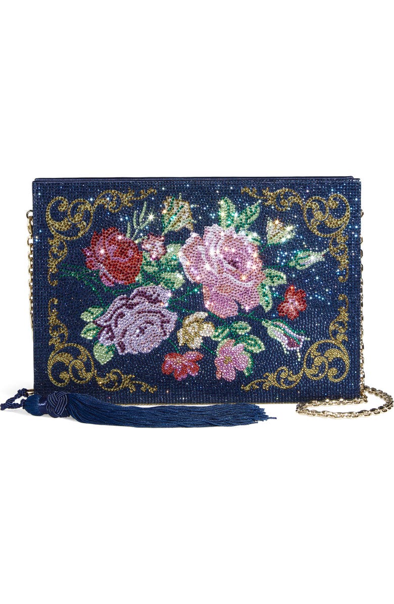 JUDITH LEIBER COUTURE Storybook Love Stories Clutch, Main, color, Champagne Dark Indigo Multi