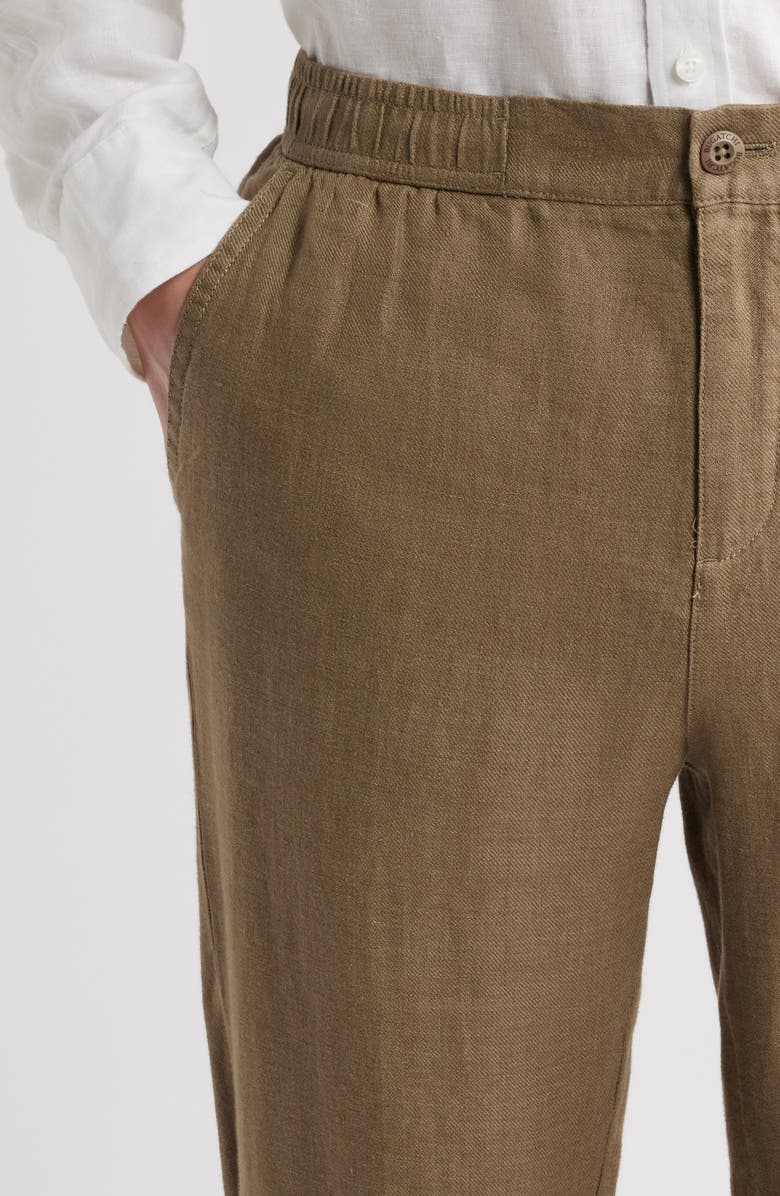 Bugatchi Tristan Drawstring Linen Pants, Alternate, color, Olive