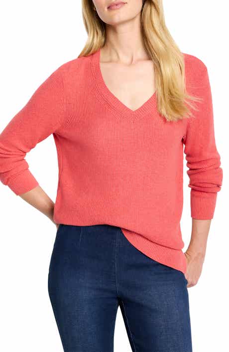 NIC+ZOE Waffle Stitch V-Neck Sweater