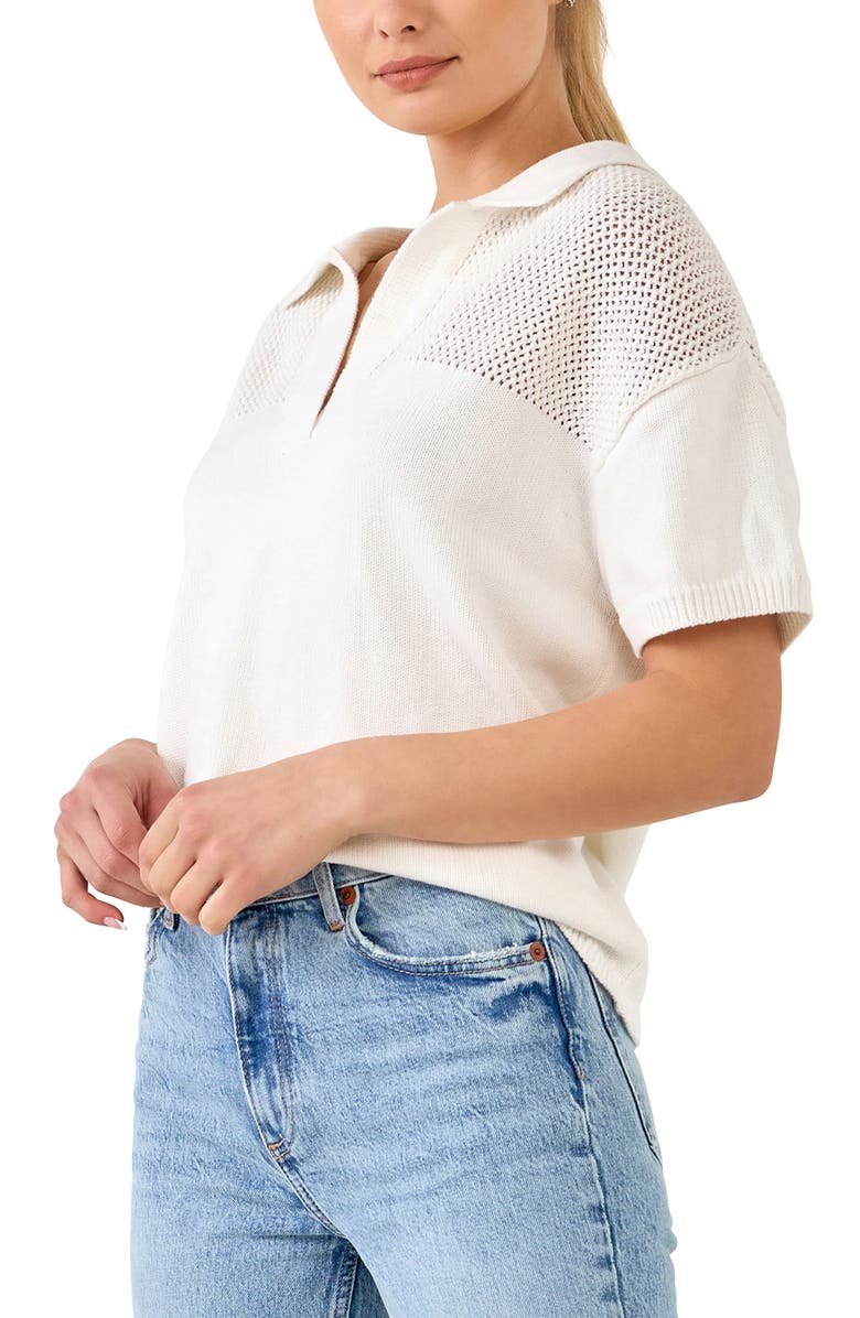 English Factory Short Sleeve Open Knit Cotton Sweater, Alternate, color,