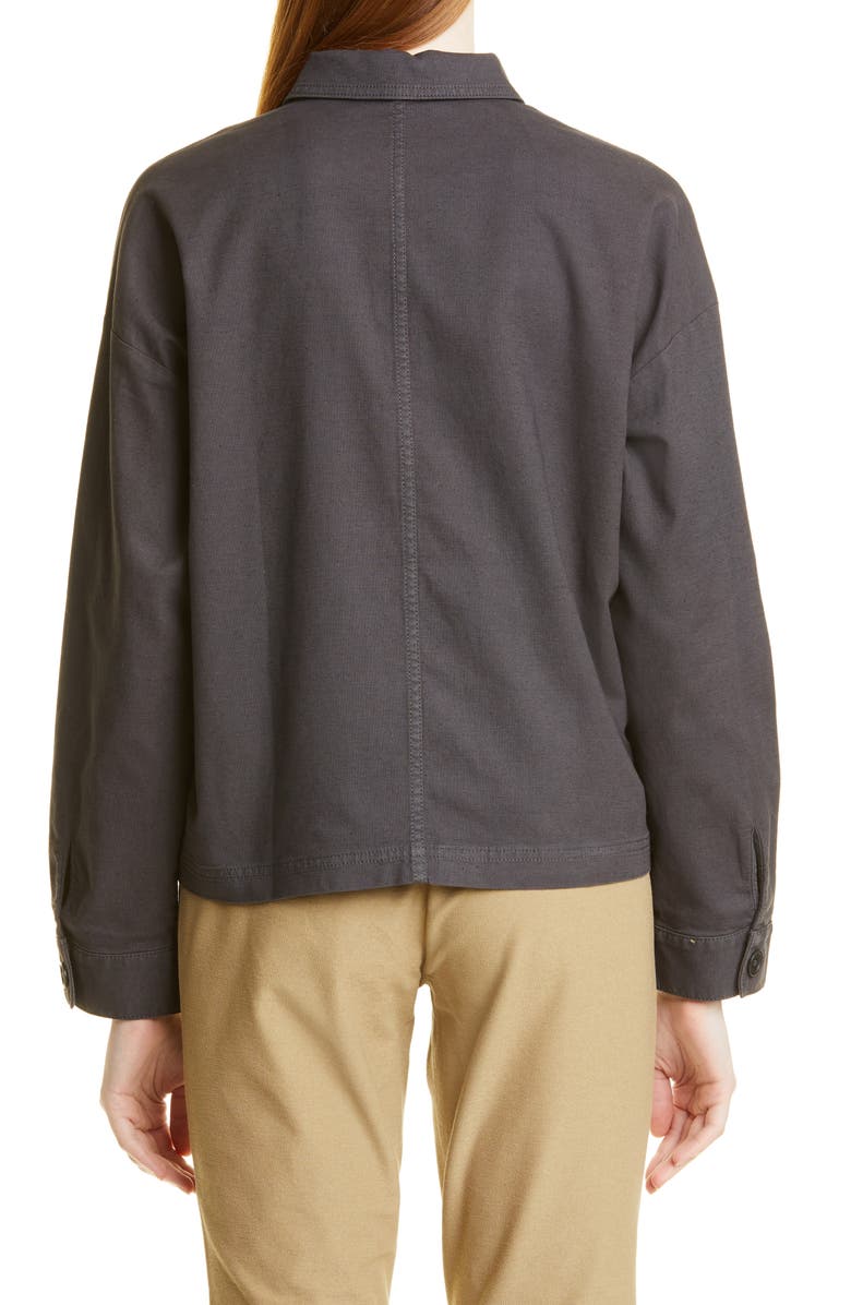 Eileen Fisher Elieen Fisher Classic Collar Organic Cotton & Hemp Jacket, Alternate, color, 