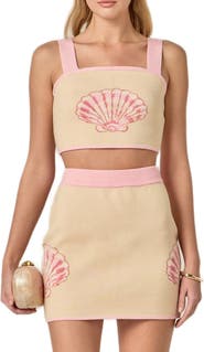 English Factory Seashell Crop Knit Tank
