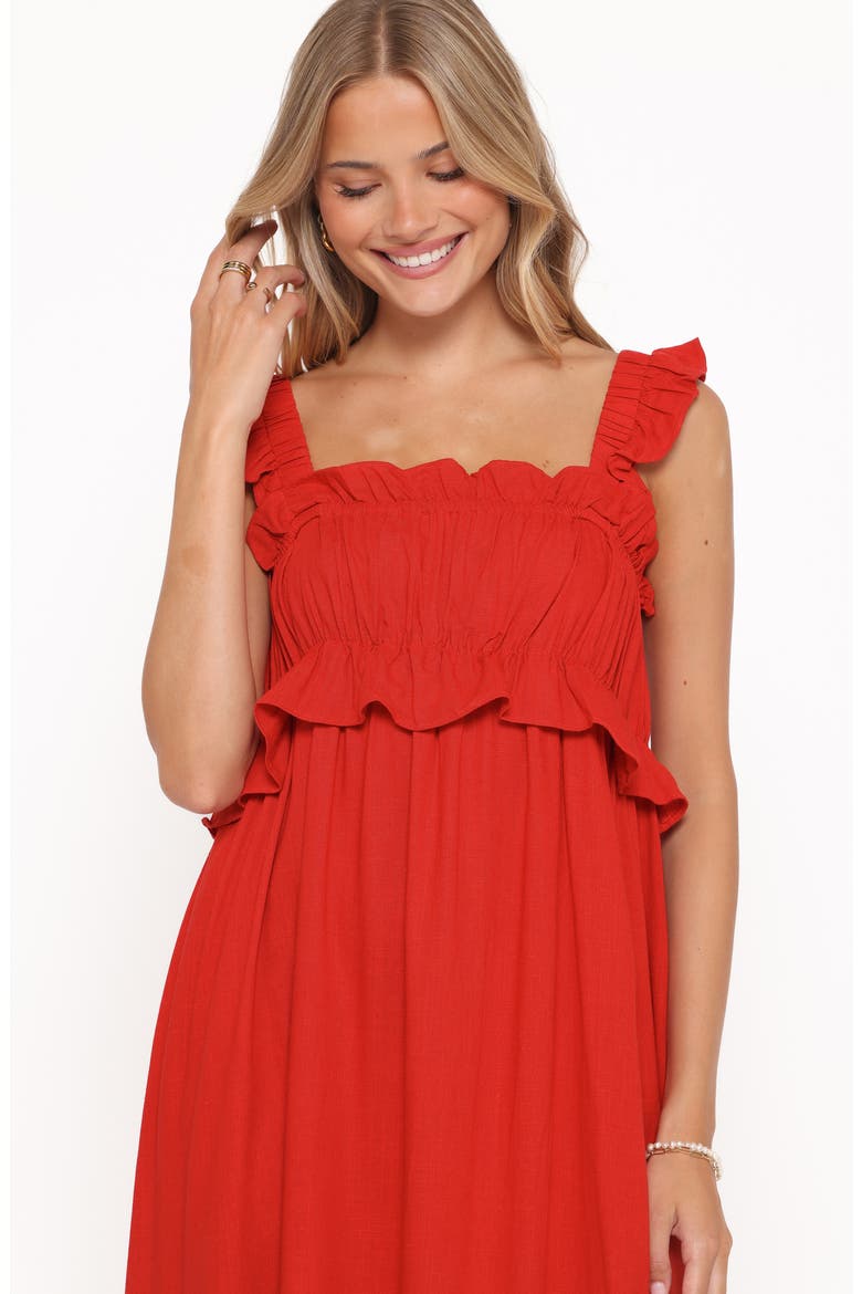 Ross Frill Strap Maxi Dress, Alternate, color, RED