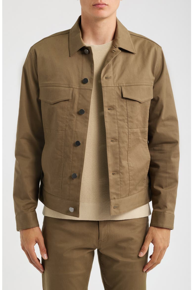 River Neoteric Twill Trucker Jacket, Main, color, DUFFLE