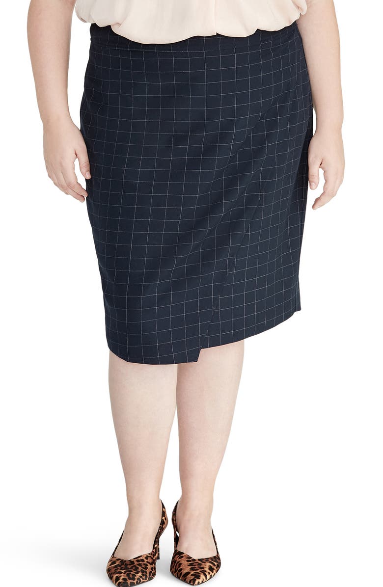 Rachel Roy Collection Windowpane Pencil Skirt, Main, color, 