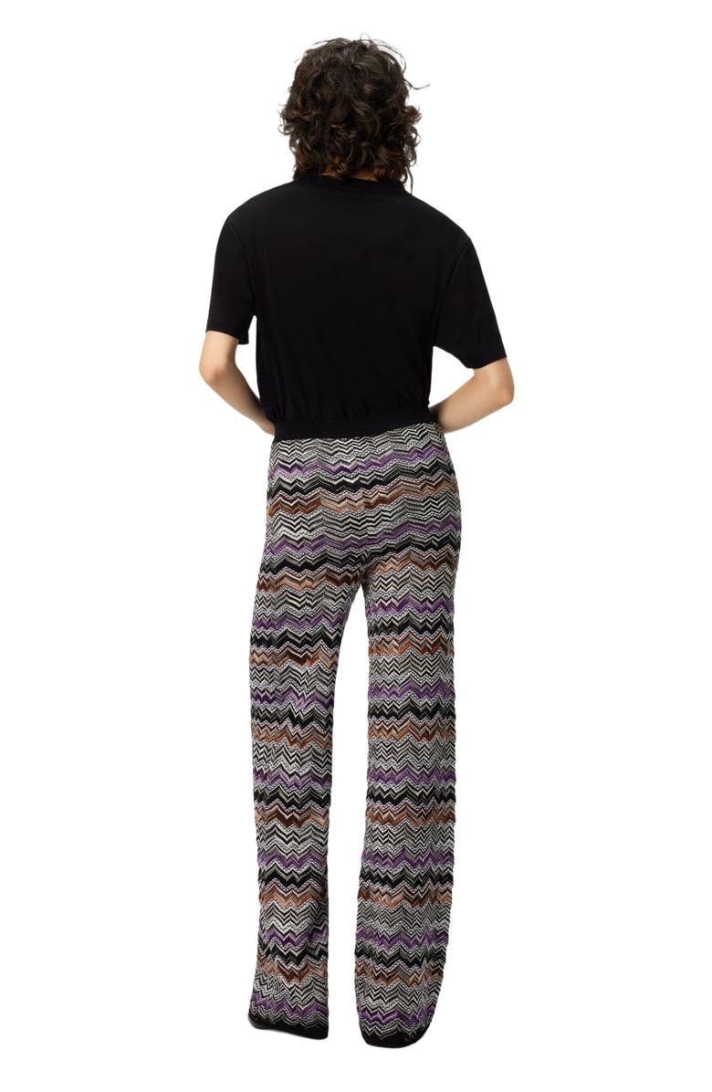 Missoni Straight Long Pants In English Rib Knit, Alternate, color, Multicoloured