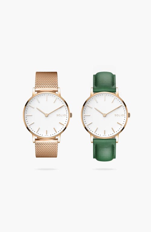 Solios Watches The Solar Classic Bundle | White Dial