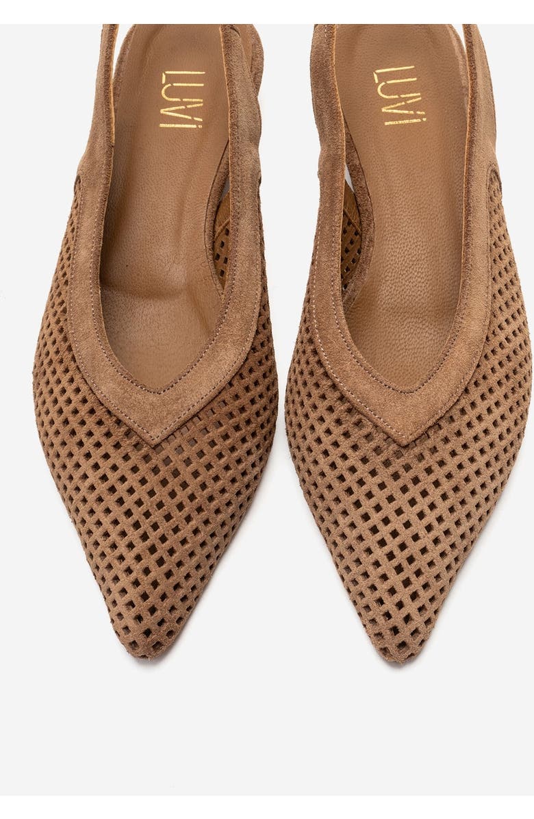Forever & Always Shoes Lieve Leather Slingback Pump, Alternate, color, Cognac Suede