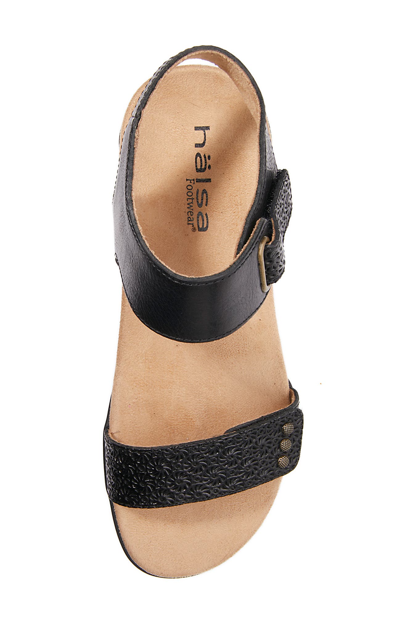 Hälsa Footwear Dominica Sandal, Alternate, color, Black Embossed