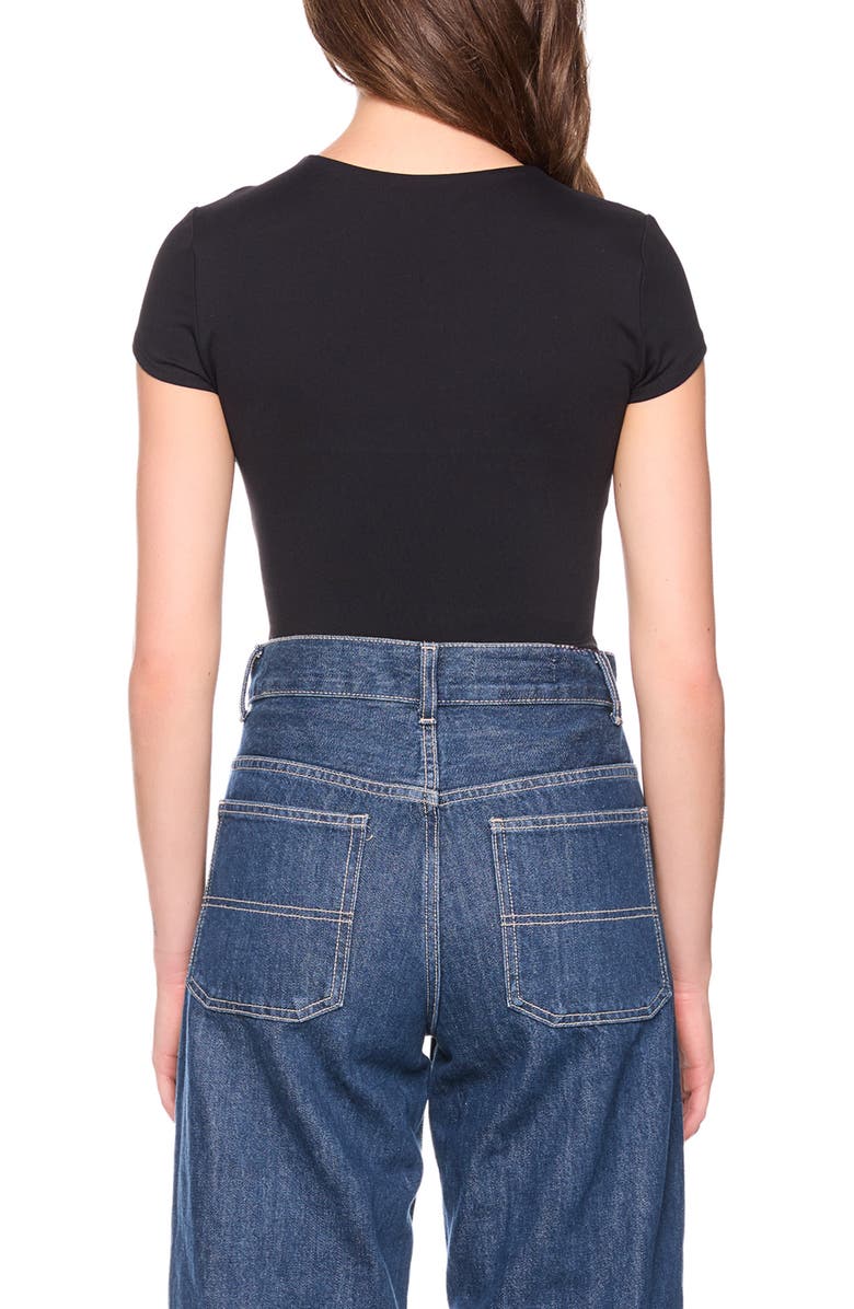 Susana Monaco Short Sleeve Crop Crew Tee, Alternate, color, Black