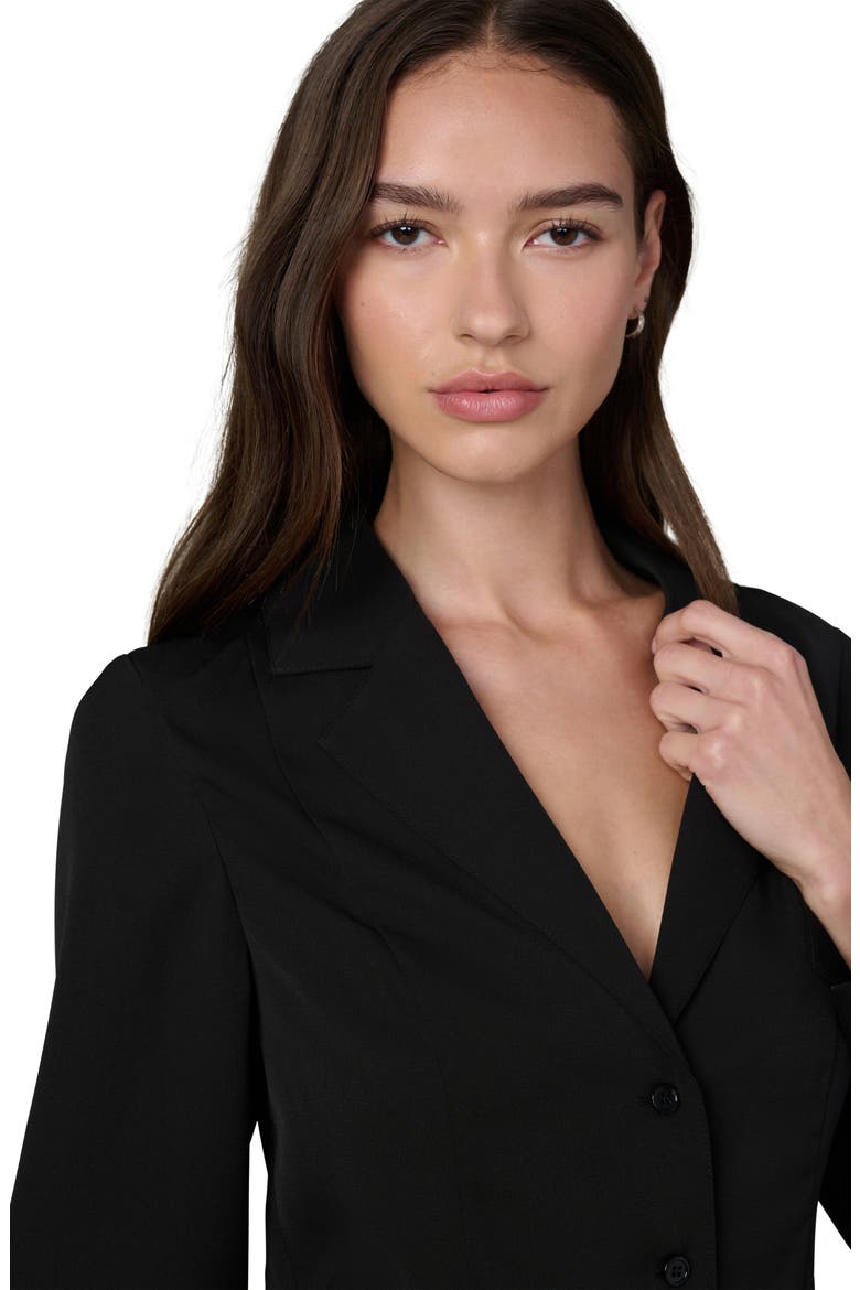 The Iris Notched Collar Shirt, Alternate, color, BLACK