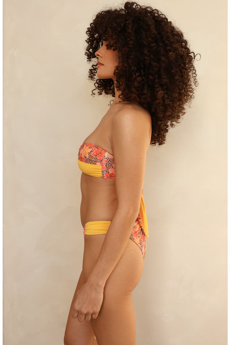 Disco Bandeau Bikini Top, Alternate, color, Fiesta