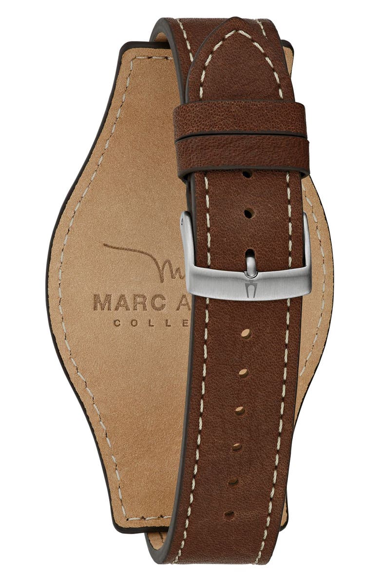 BULOVA Marc Anthony Series Sport Classic Leather Strap Watch, 41mm, Alternate, color, Brown