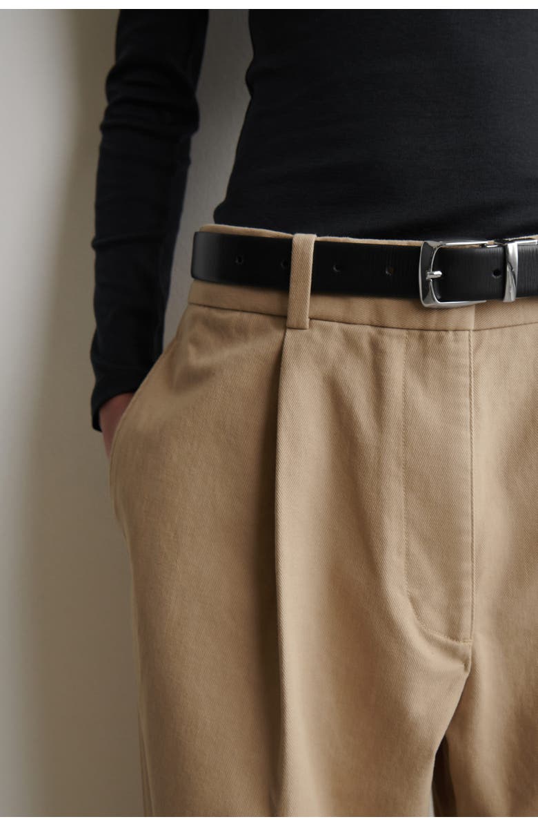 COS Cotton-Twill Tapered Pants, Alternate, color, Beige