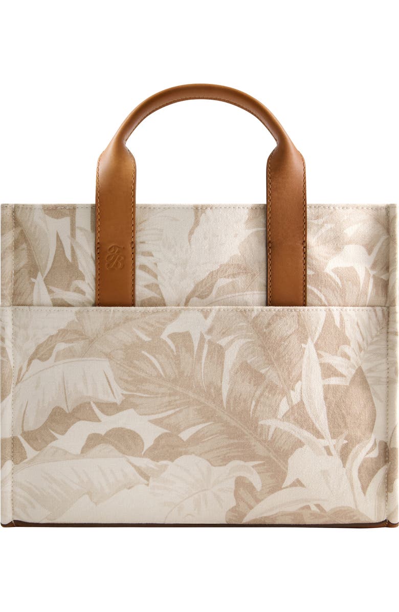 Tommy Bahama Floral Canvas & Leather Trim Tote Bag, Main, color, Beige Multi
