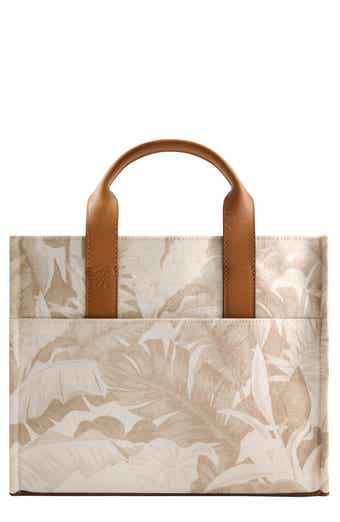 Tommy Bahama Floral Canvas & Leather Trim Tote Bag