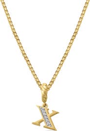 David Yurman Pavé A Initial Pendant in 18K Yellow Gold with Diamonds