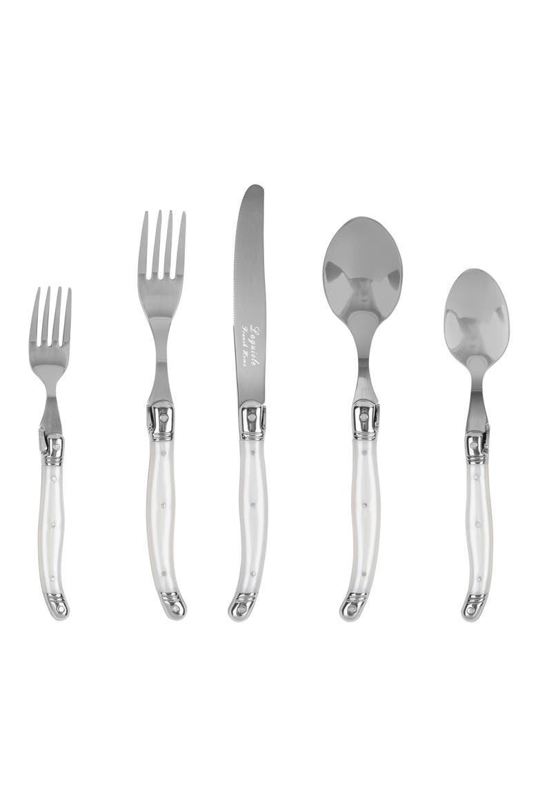 20-Piece Laguiole Connoisseur Flatware Set, Main, color, PEARL WHITE